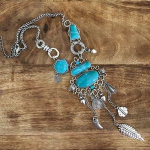 Bohemian Faux Turquoise Necklace